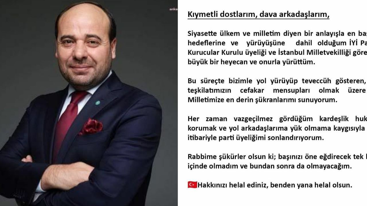 İYİ Parti’den bir istifa daha: Kardeşlik hukukunu korumak için…